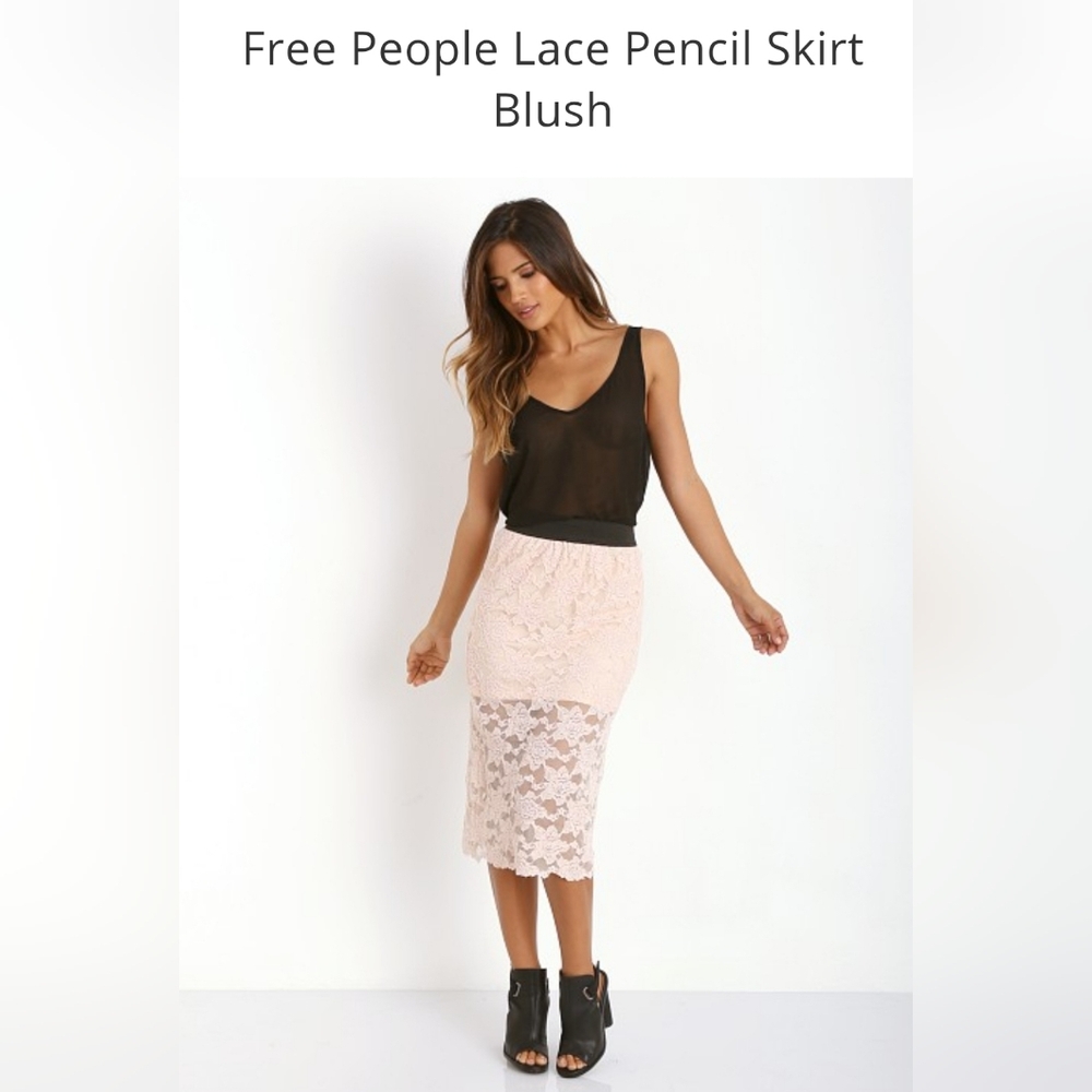 FP Free People Everything Rosey Stretch Lace Pencil Skirt Size XS Nordstrom